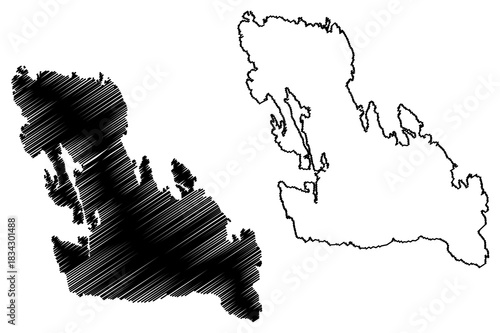 Great Bernera island (United Kingdom of Great Britain and Northern Ireland, Scotland) map vector illustration, scribble sketch Isle of Great Bernera map