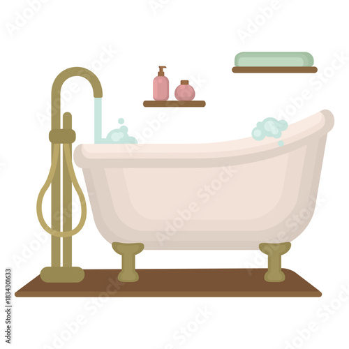 Bubbly classy bathtub flat
