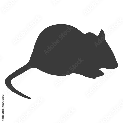 Crouching mouse silhouette