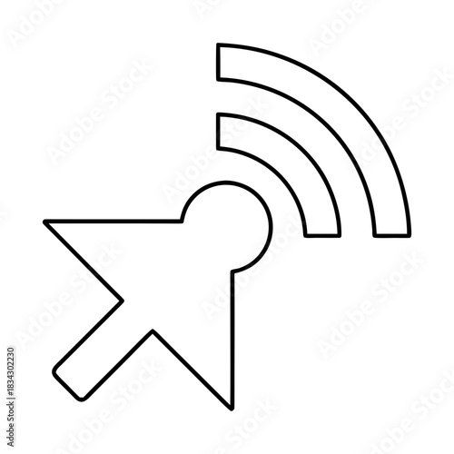 Data Roaming Outline Vector Illustration Transparent Background