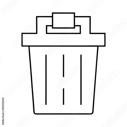 Digital Bin Outline Vector Illustration On White Transparent Background
