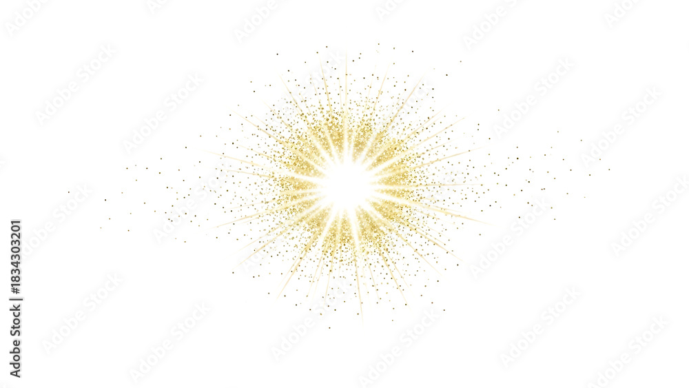 Obraz premium Abstract light burst with yellow and orange hues isolated on transparent background