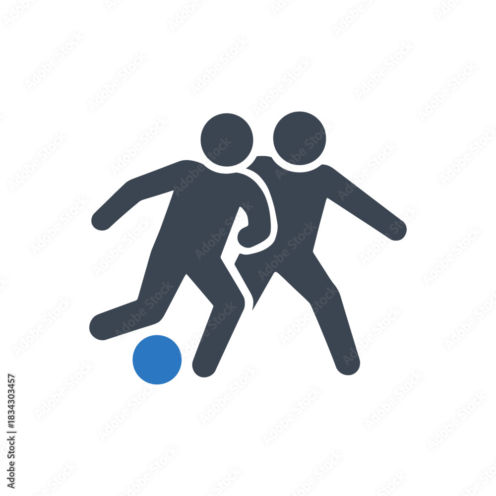 Wall Mural Football players tackling duel icon