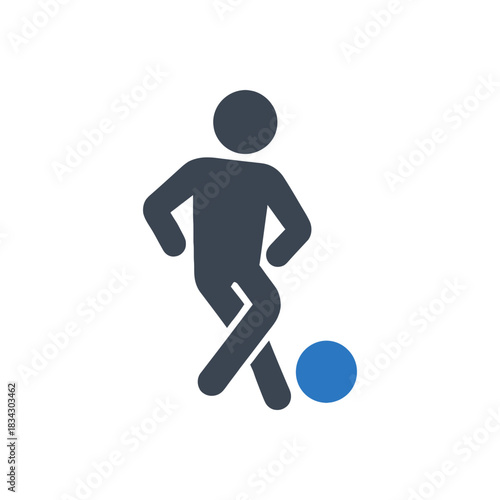 Football player dribbling ball icon