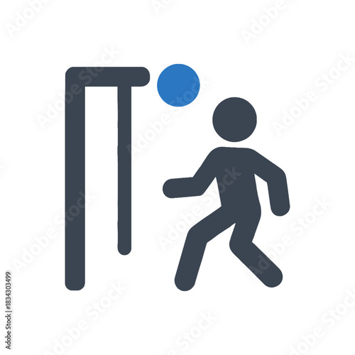 Football player hitting goalpost icon