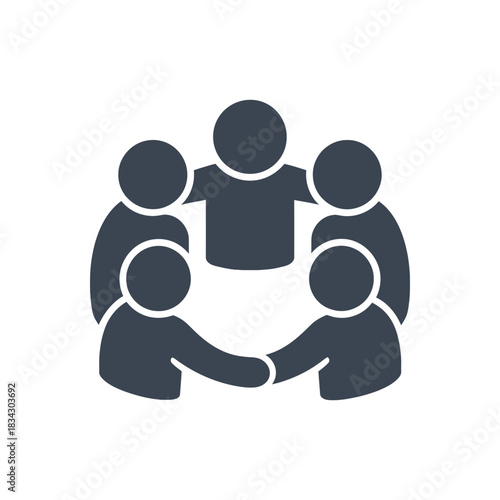 Team Huddle Motivation Circle Icon