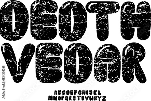 Galactic Grunge Bubble Font – Distressed Bold Alphabet Typeface with Sci-Fi Meaning for Creative Designers