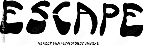 Escape Font – Creative Liquid Alphabet Typeface Unique Experimental Display Font for Posters, Branding, Logo Design & Typography Projects