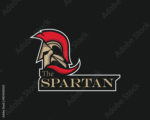 spartan logo creative design concept guardian strong helmet