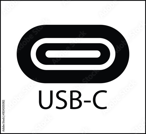 Usb type-c icon vector.Usb sign.Connector type-c