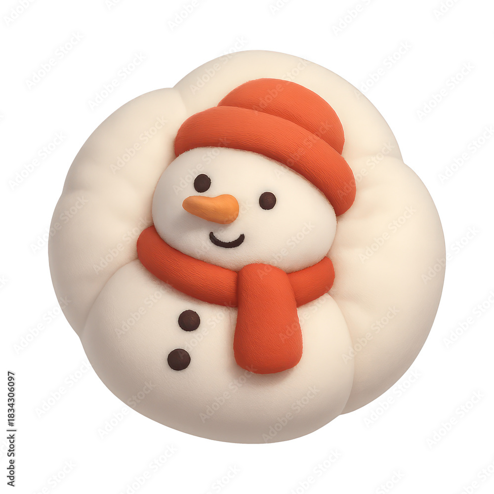 Fototapeta premium PNG Cute snowman with cozy accessories.