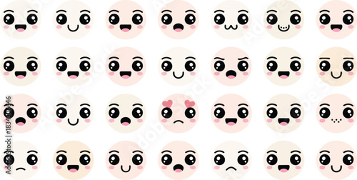 Multi-Emotion Emoji Icon Pack – Full Series of Vector Facial Expressions Including Happiness, Sadness, Crying, Anger, Confusion, Surprise, and Fear for Apps and Web Design