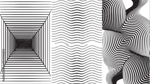 Abstract Geometric Optical Illusions A Collection of Striking Black and White Patterns