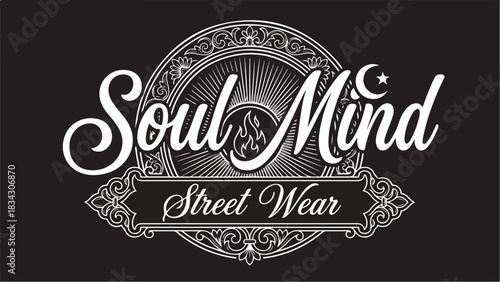 Soul Mind Street Wear Logo Design in Black and White.