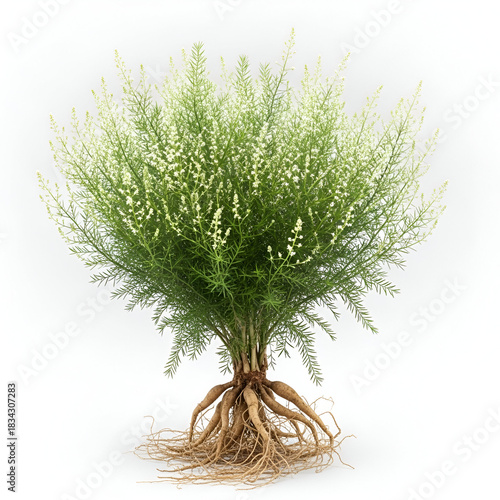 Asparagus Racemosus Mature Plant with Roots and Small White Flowers