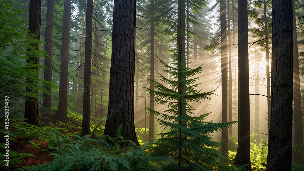 Obraz premium morning in the forest