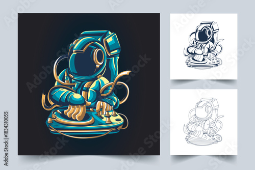 The process of creating a dj astrounout logo