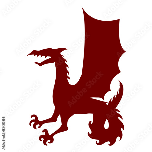 Heraldry emblem dragon silhouette