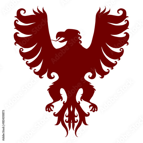 Heraldry emblem eagle silhouette