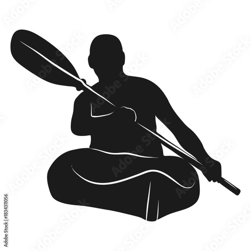 Man kayak silhouette