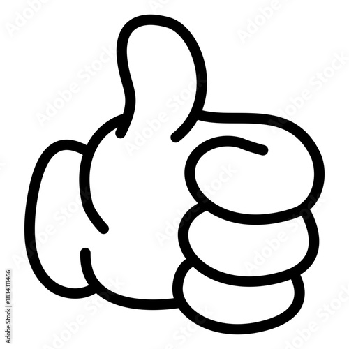 Thumb up cartoon hand