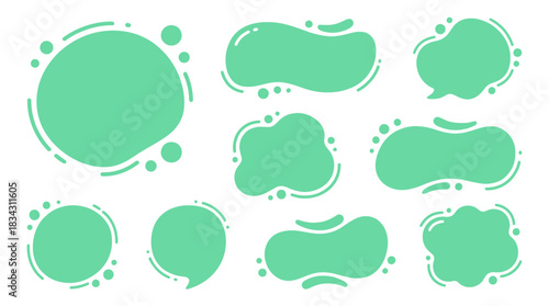 Modern mint speech bubbles and labels for web design or social media marketing, versatile for quotes or product highlights originally vector