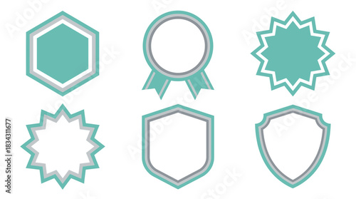 Eye-catching teal badges perfect for modern branding, professional seals, and stylish logo design elements that add a contemporary flair
