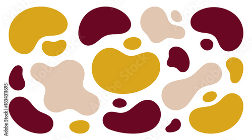 Modern abstract shapes in earthy tones create a vibrant, eye-catching pattern perfect for stylish backgrounds and contemporary designs