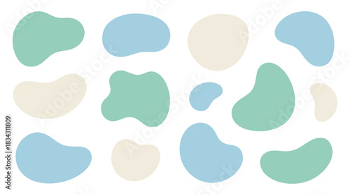 Modern pastel organic shapes, perfect for adding a touch of contemporary style to your designs and bringing a fresh aesthetic