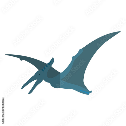 Blue pterodactyl flat