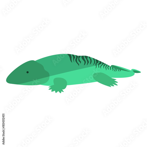 Green primitive amphibian flat