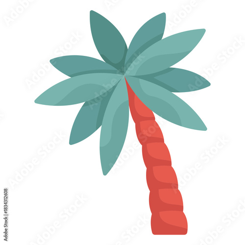 Inclined palm tree illustration