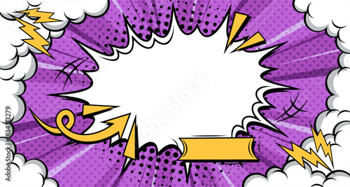 Colorful purple and white Cartoon Comic Background