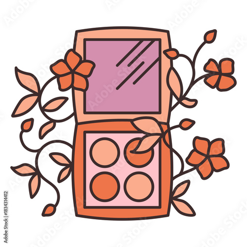 Palette eyeshadow floral illustration