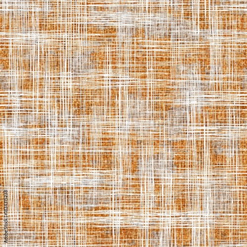 Abstract Orange and White Textured Pattern with Crosshatch Background.