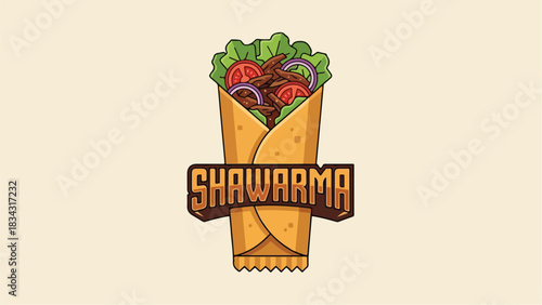 Delicious Shawarma Wrap with Fresh Ingredients and Flavorful Taste.