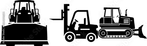 Construction, Logistics, and Industrial Heavy Vehicle Icons