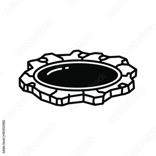 Natural Water Pool with Rocky Edge Icon