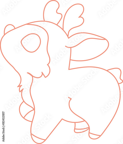 Cute Deer Lineart