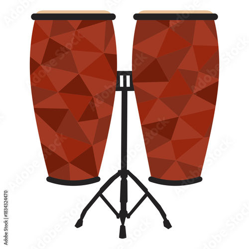 Low poly conga colored