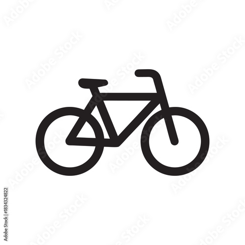 Simple bicycle icon black and white vector illustration for transport and cycling design