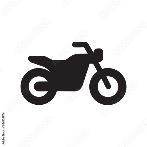 Motorcycle silhouette black and white vector icon transport symbol isolated on white background