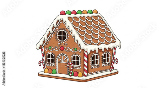 Gingerbread house christmas holiday sweet treat candy cane icing sugar winter festive bake shop bakery 100