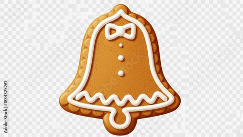 Gingerbread bell christmas cookie vector design for holiday season baking and festive decoration ideas