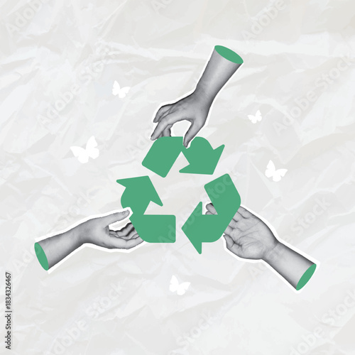  Ecological, The hand-held toner driver and its components can be checked at the Legend Concept Design Show where Legend can design an environmentally friendly halftone collage. Vector illustration