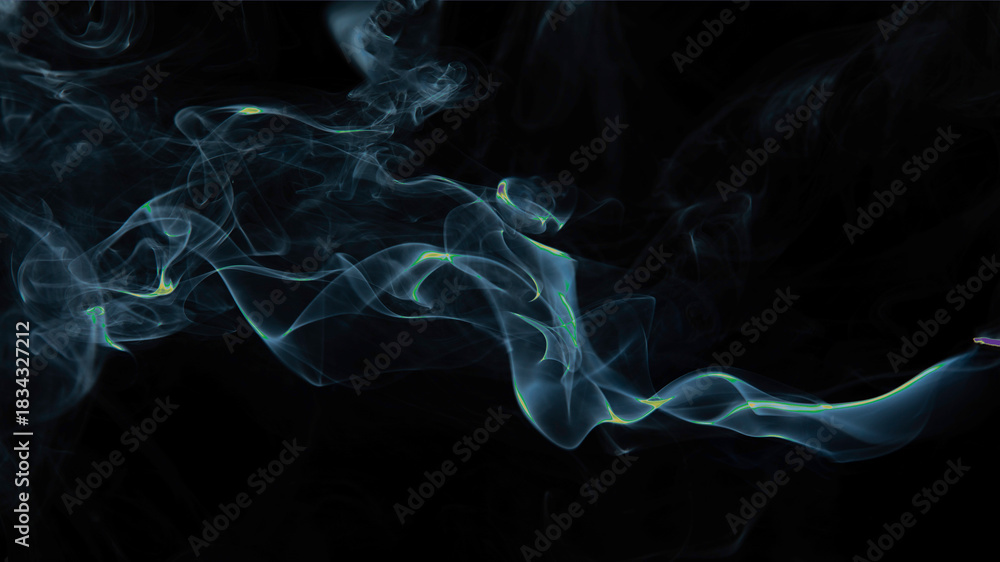 Fototapeta premium Ethereal Smoke Trails on Black Background