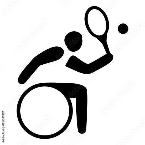 Wheelchair tennis silhouette