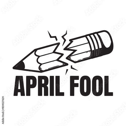Broken pencil symbolizing april fools prank or joke