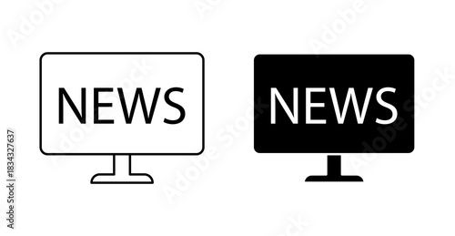 News Bulletin Icon, Breaking News Symbol, Media Broadcasting Alert Vector