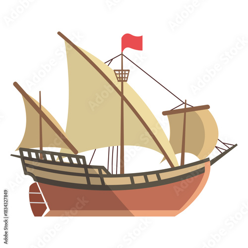 Lateen ship illustration